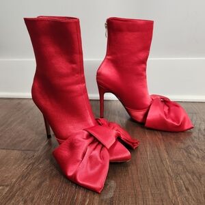 PNKELEPHANT Icconic Red Satin Boot